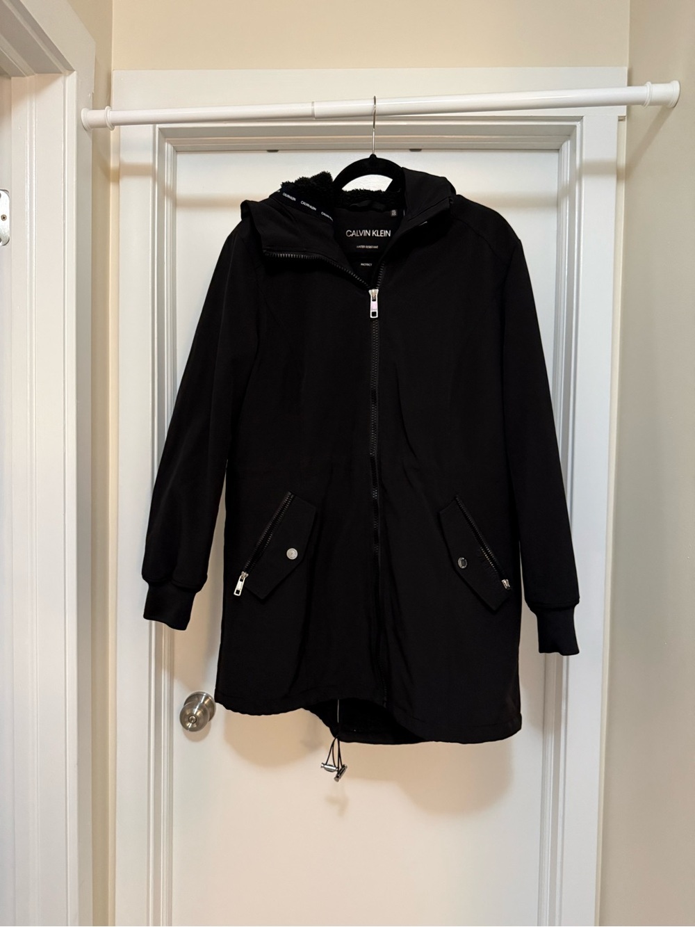 Calvin Klein Black Water-Resistant Hooded Jacket